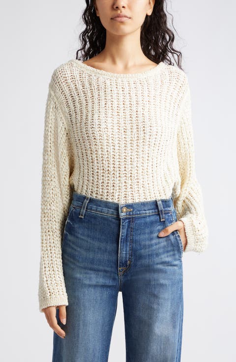 Clea Metallic Boat Neck Sweater
