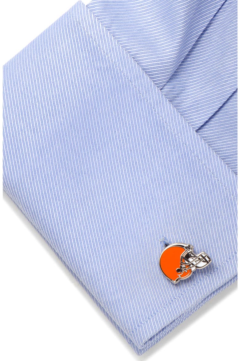 Cleveland Browns Cuff Links, Alternate, color, ORANGE