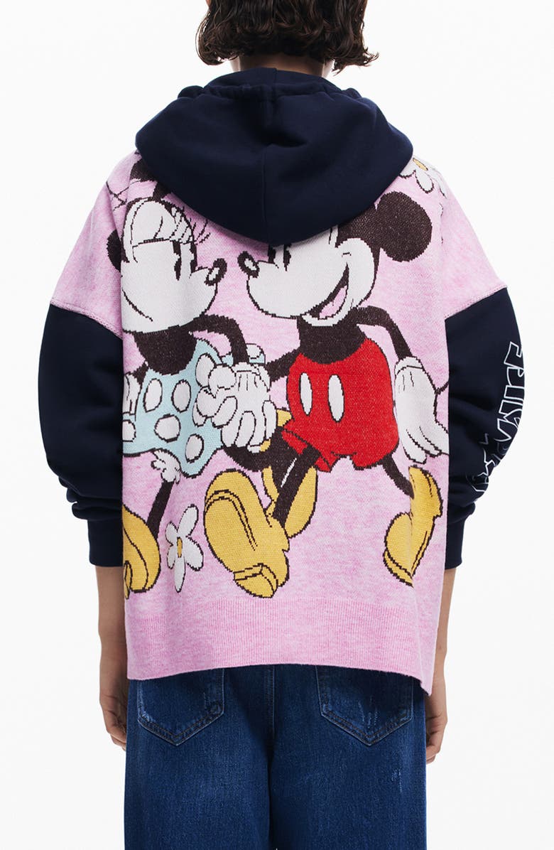 Desigual Mickey Mouse<sup>™</sup> Full-Zip Hoodie, Alternate, color, Navy Blue