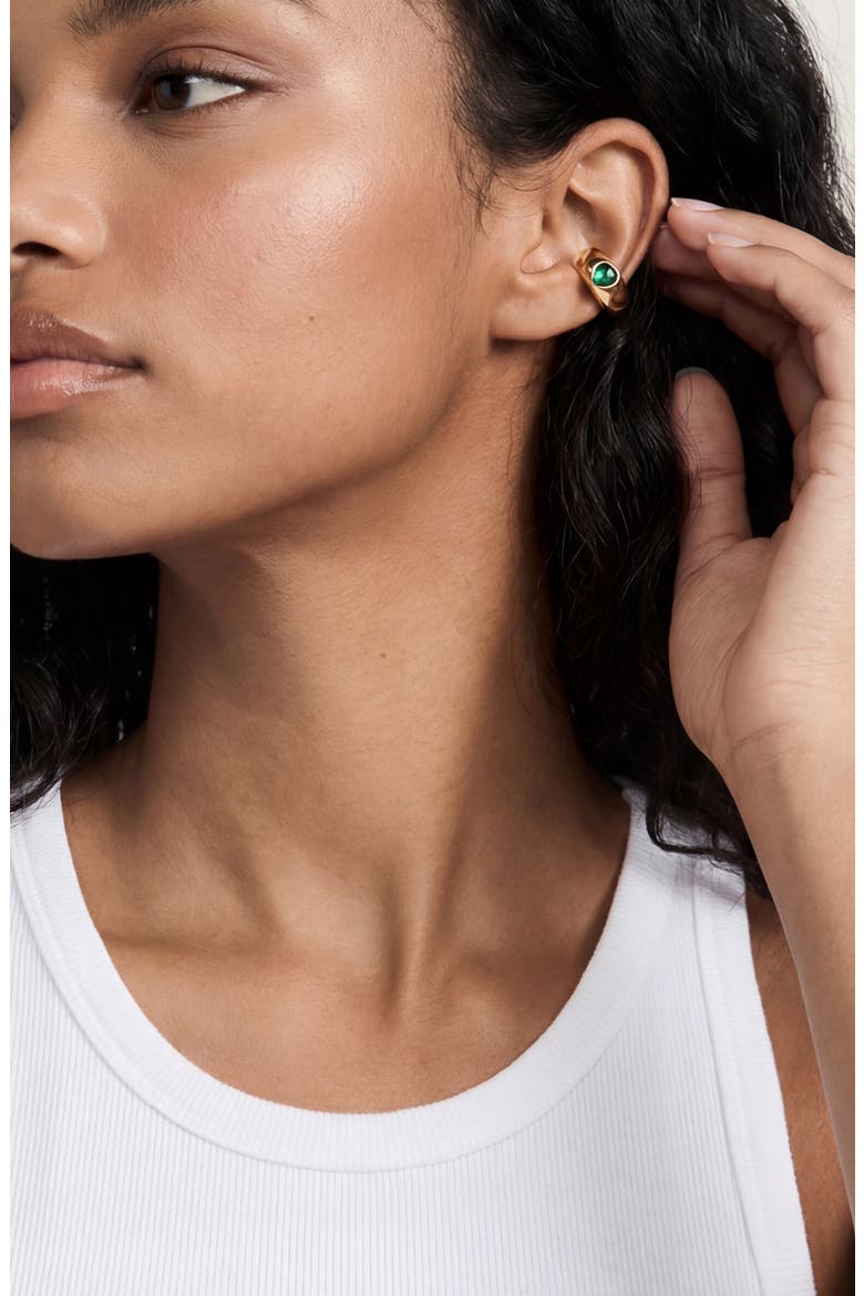 Hammered Ear Cuff, Alternate, color, GREEN
