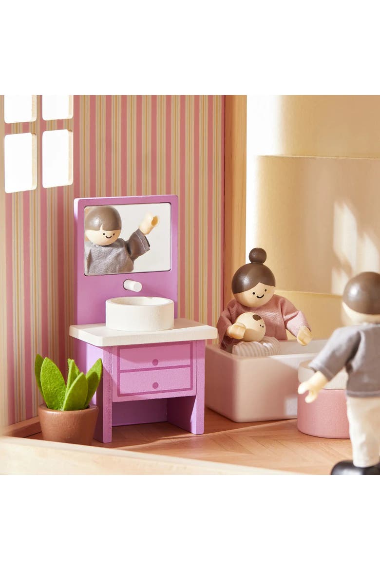 Sweetwood Unicorn Wooden Dollhouse Set with Dolls for Kids, Alternate, color, Multicolor