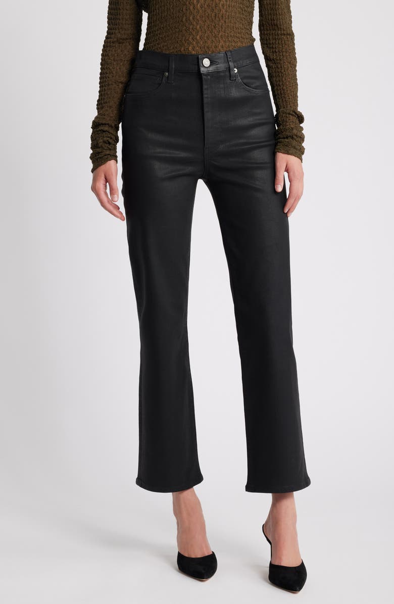 FRAME Le Sleek Straight Leg Coated Jeans, Main, color, Noir Coated