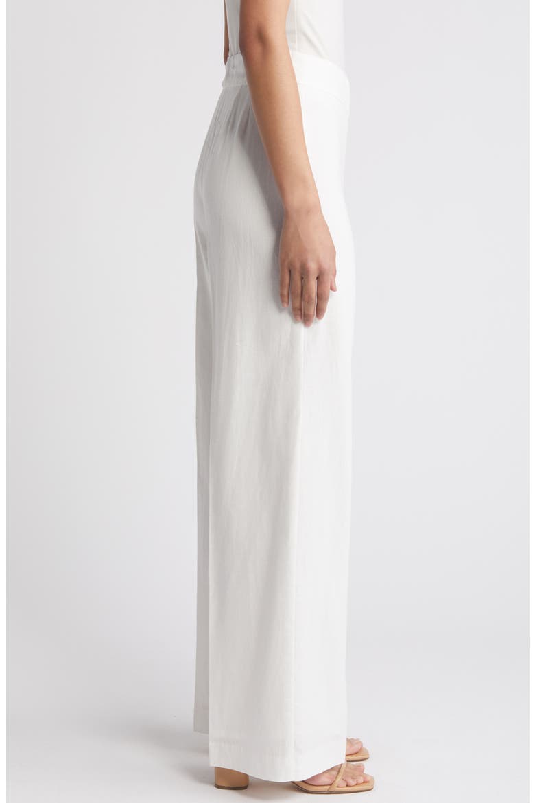 Wide Leg Linen Blend Pants, Alternate, color, IVORY