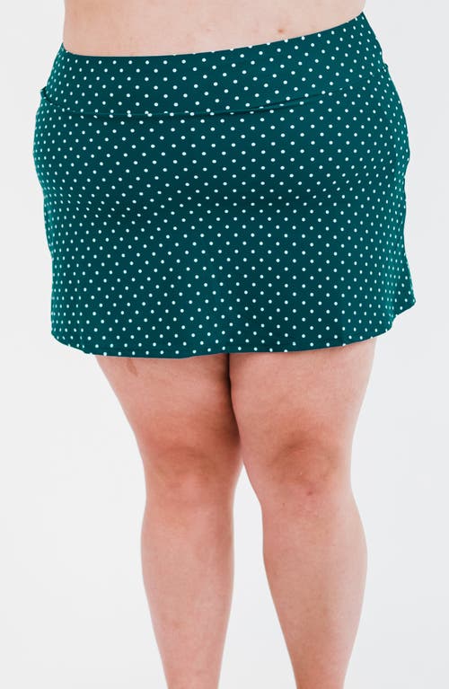 Calypsa Short Swim Skort With Shorts In Green