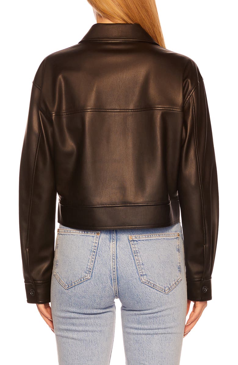 Susana Monaco Faux Leather Crop Cargo Jacket, Alternate, color, 