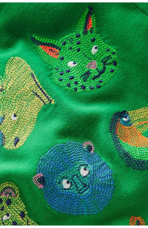 Shop Mini Boden Kids' Animal Superstitch Embroidered Cotton Graphic T-shirt