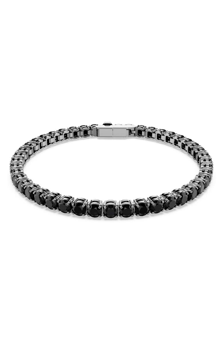 Swarovski Matrix Tennis Bracelet, Main, color, Black