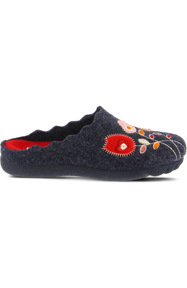 Flexus by Spring Step Wildflower Scuff Slipper, Alternate, color, Navy