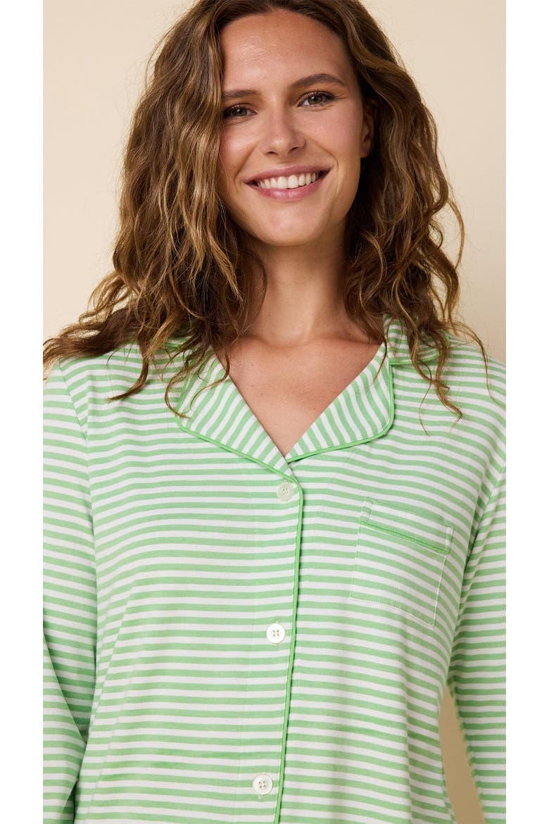 Pima Knit Pajama Set, Alternate, color, Esential Stripe Pistachio