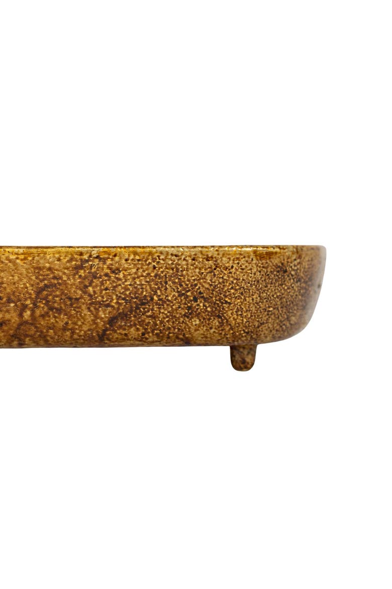 Antique Ball Footed Vanity Tray Brass Cast Iron Countertop Organizer, Alternate, color, Gold