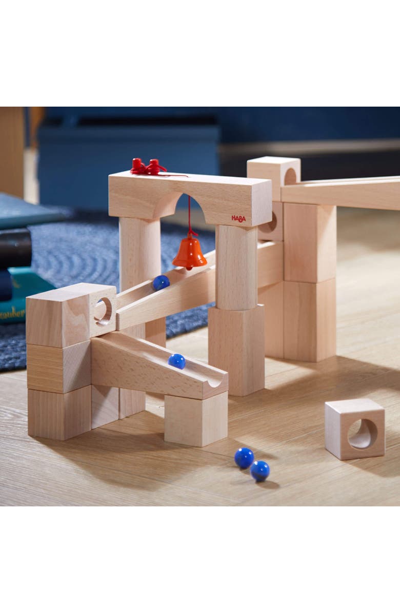 HABA Wooden Marble Run Ball Track Set, STEM Toy for 3-10 Year Olds and Educational Building Set with 42 Pieces, Fun Marble Maze Game, Made in Germany, Alternate, color, Multi