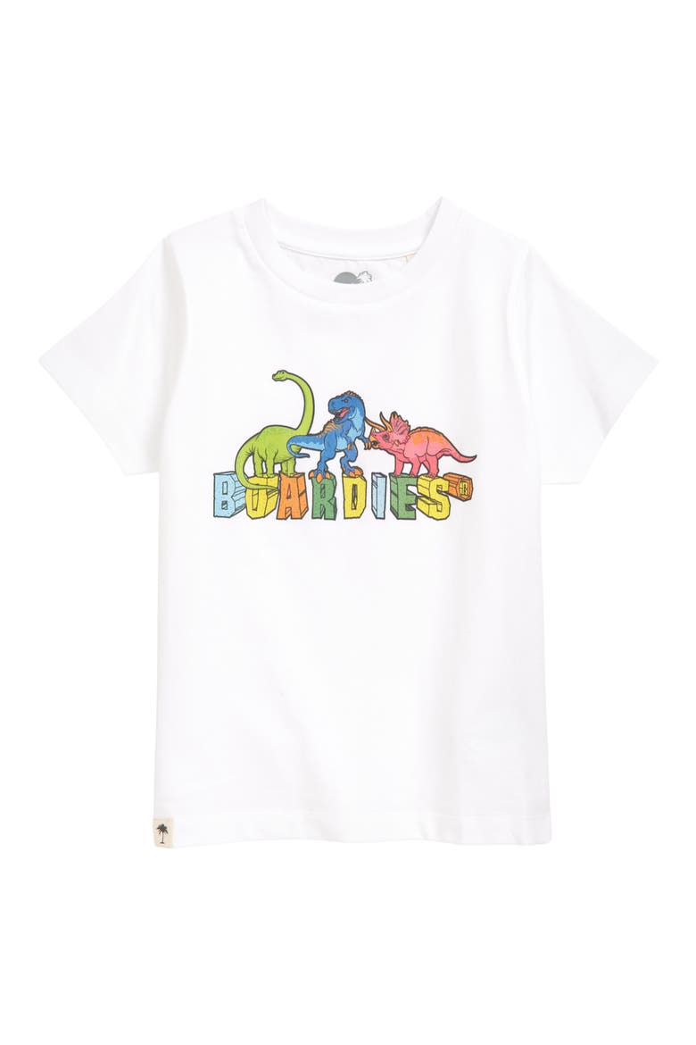 Kids' Vibrant Dino Organic Cotton Graphic Tee, Main, color, WHITE