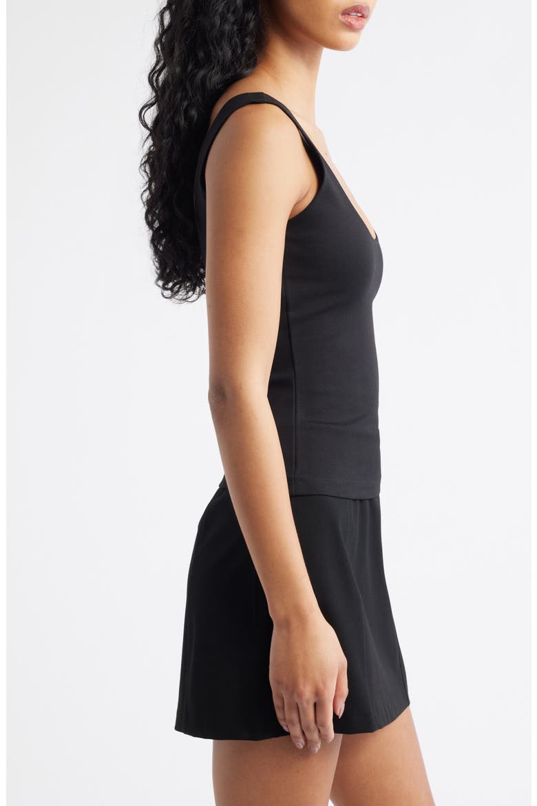 Inez Scoop Neck Tank, Alternate, color, BLACK