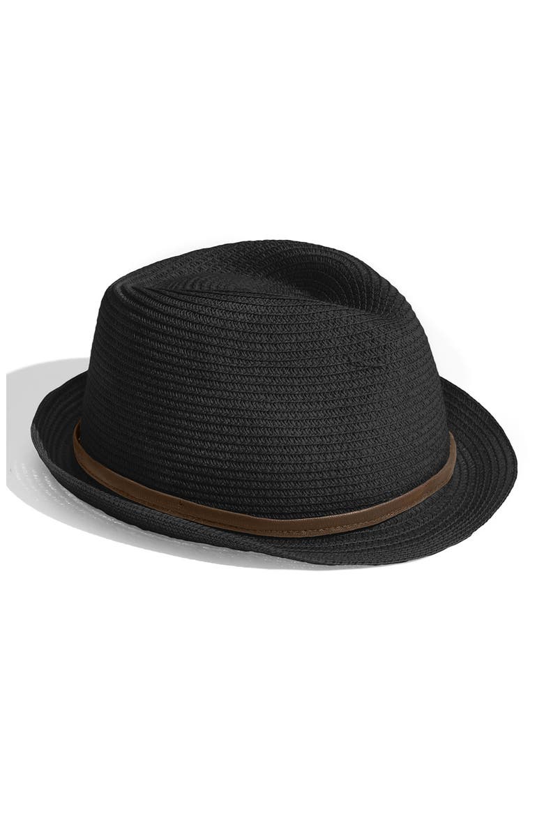 Straw Bowler Hat, Main, color, BLACK