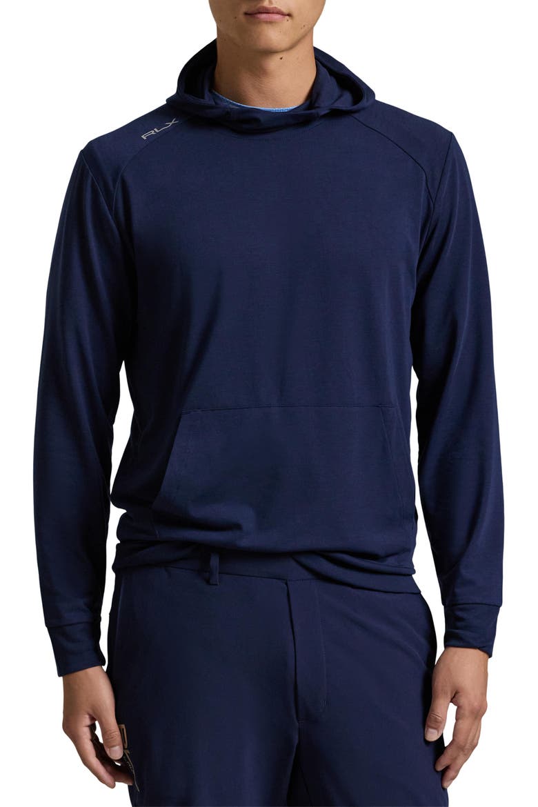 Lounge Jersey Hooded Sweatshirt, Main, color, REFINED NAVY