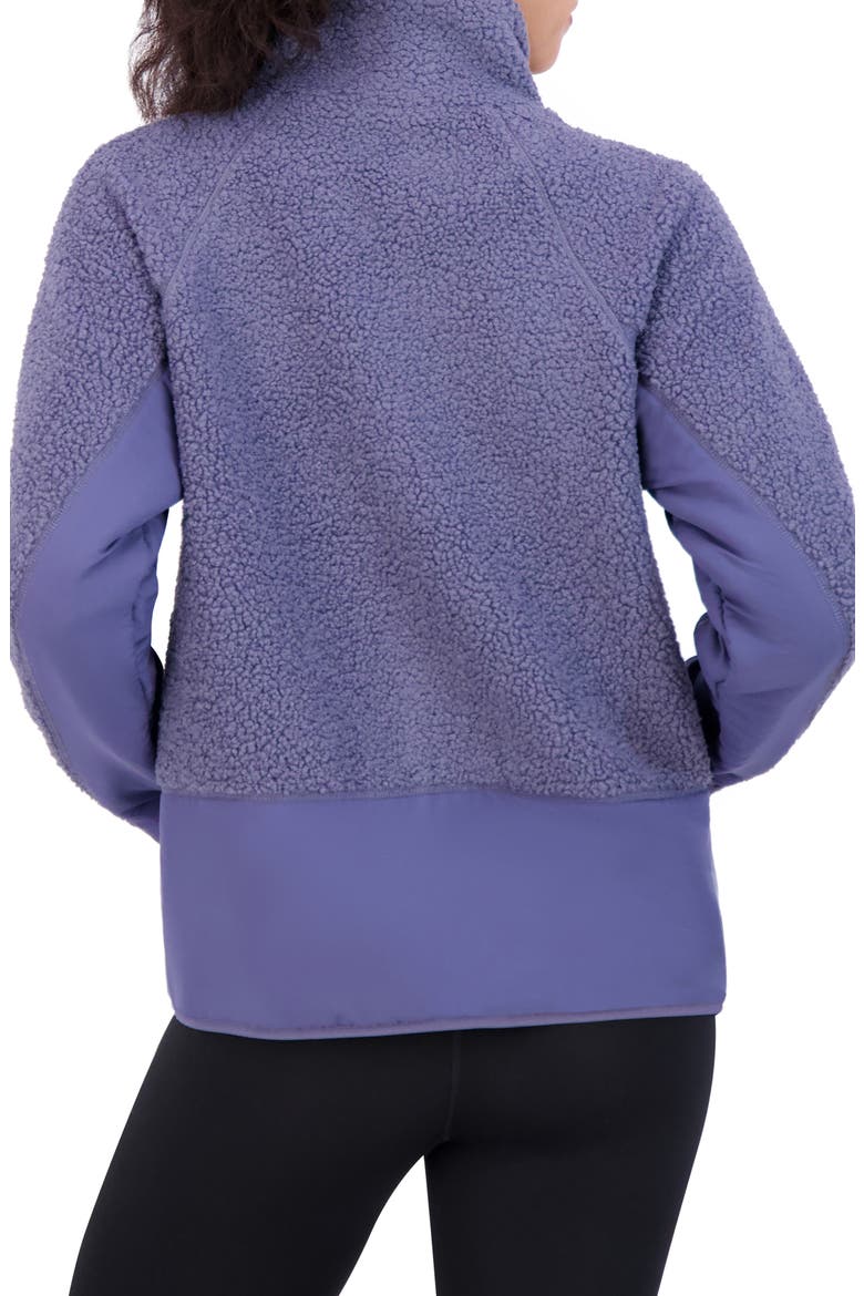 Faux Shearling City Cropped Jacket, Alternate, color, COUNTRY BLUE
