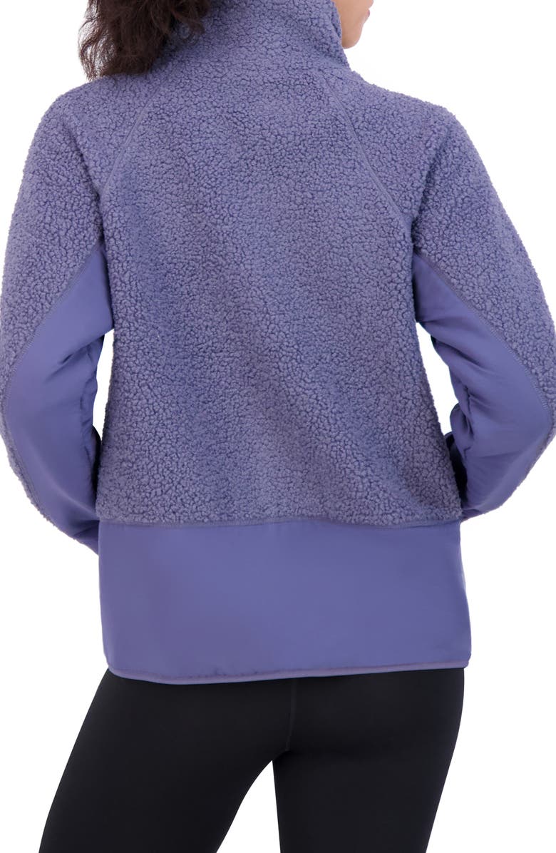 SAGE COLLECTIVE Faux Shearling City Cropped Jacket, Alternate, color, Country Blue