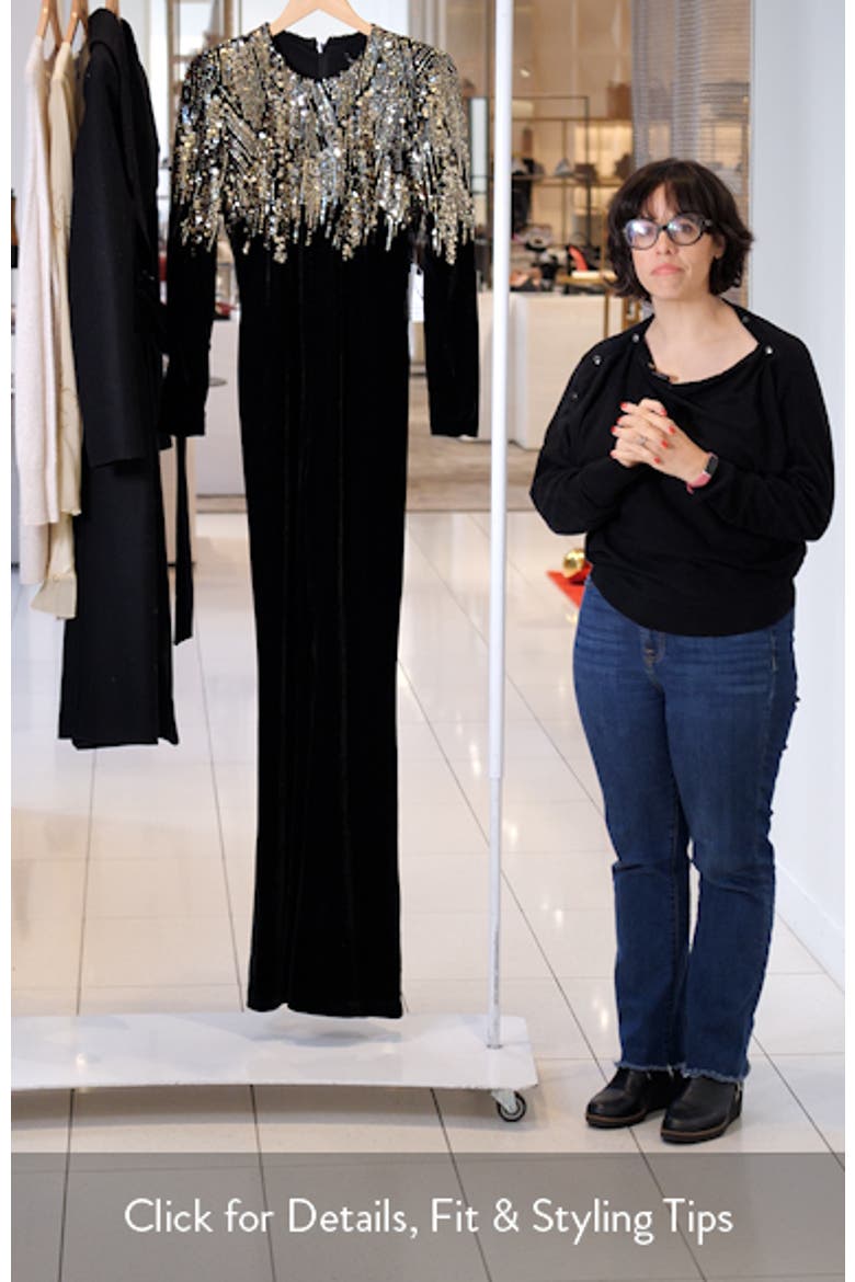 Katarina Sequin Long Sleeve Velvet Jumpsuit video