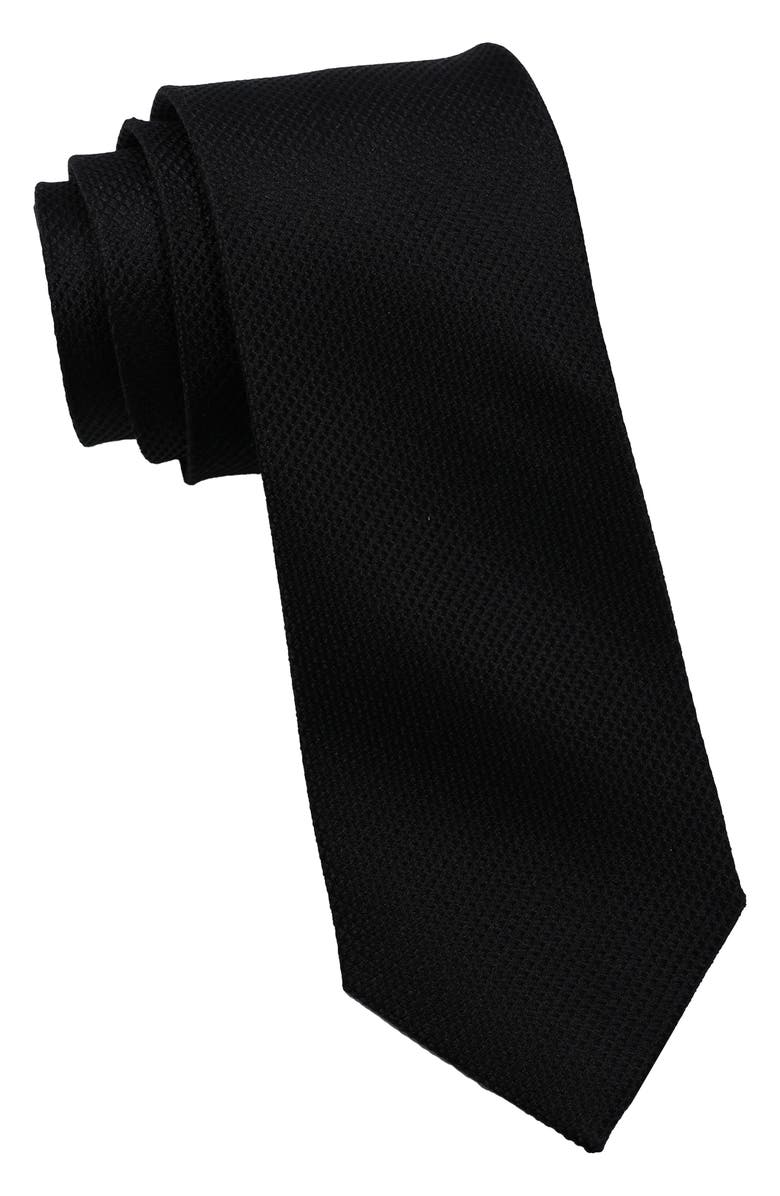 Ben Sherman Textured Silk Tie, Main, color, Black