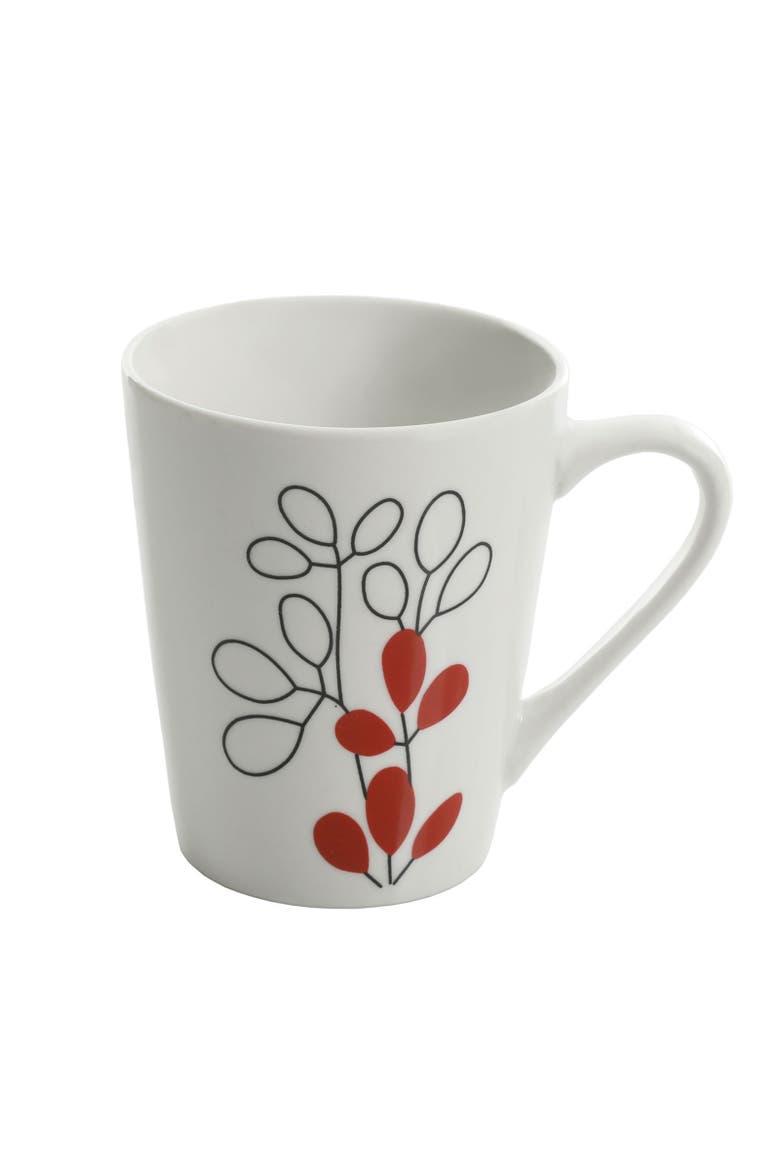 Scarlet Leaves 12 pc Dinnerware Set, Alternate, color, White