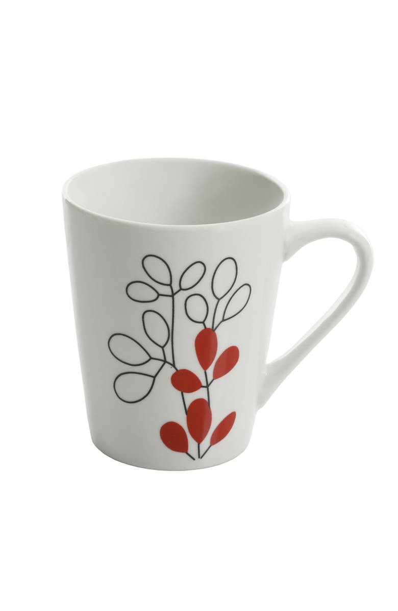 Gibson Scarlet Leaves 12 pc Dinnerware Set, Alternate, color, White