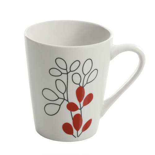 Gibson Scarlet Leaves 12 Pc Dinnerware Set In White