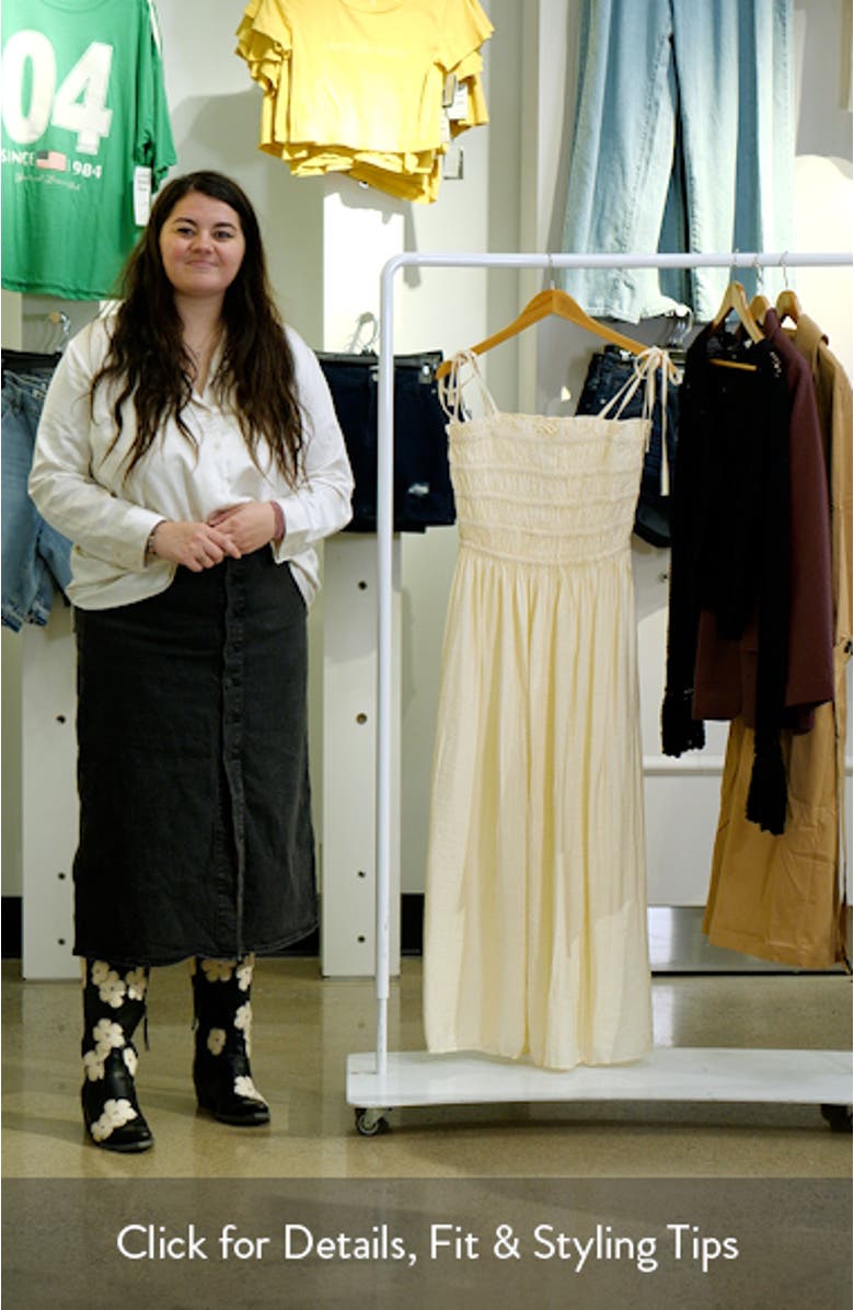 Shirred Bodice Midi Dress, sales video thumbnail