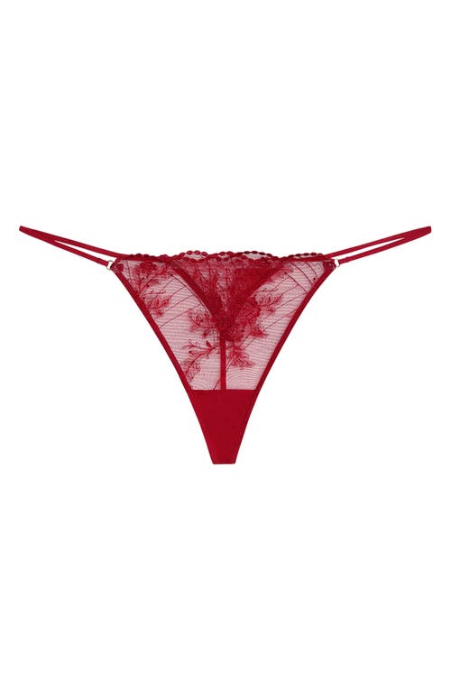 Wacoal Midnight Soirée Metallic Embroidered G-string In Red
