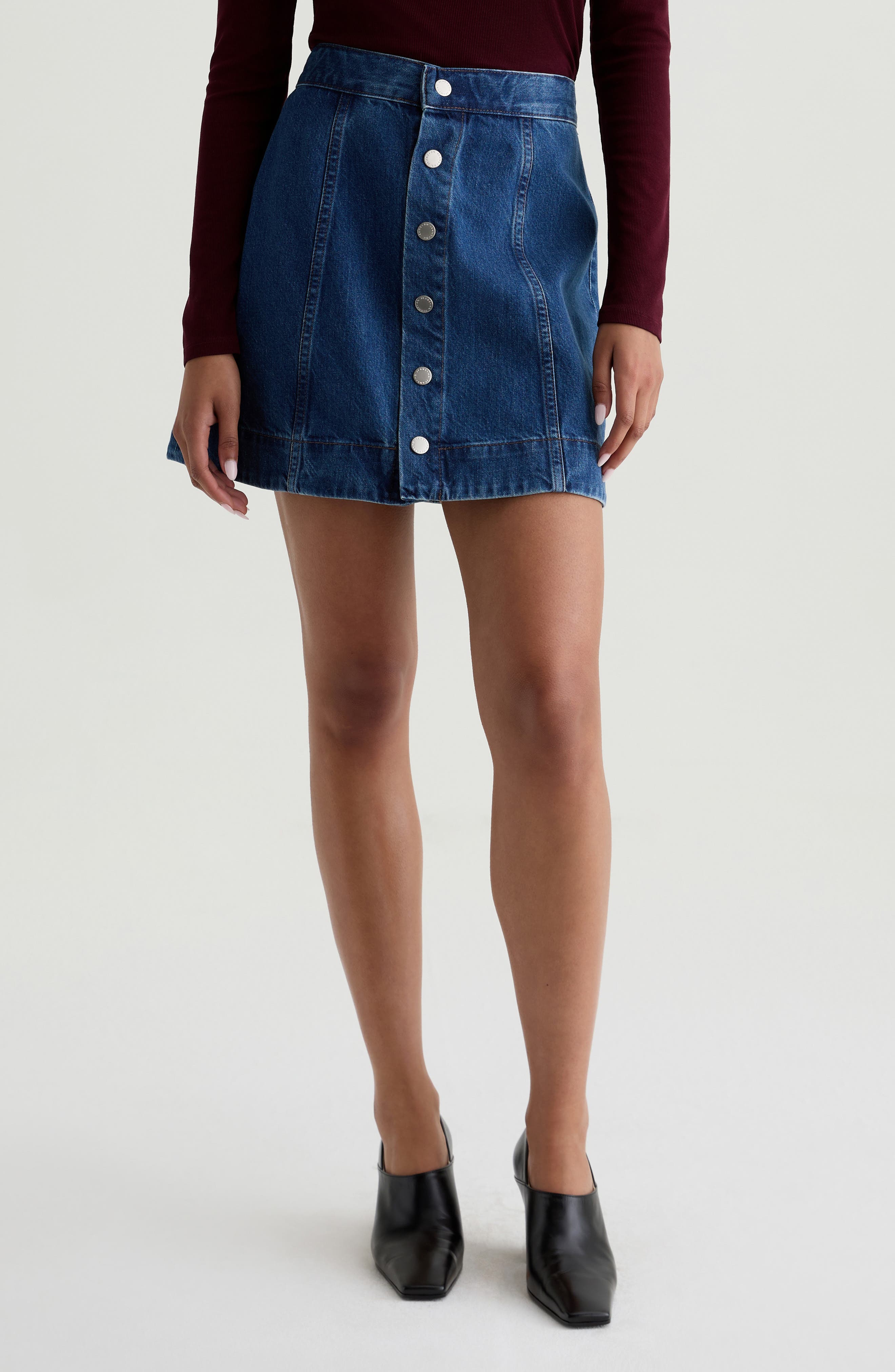 Evie A-Line Denim Miniskirt