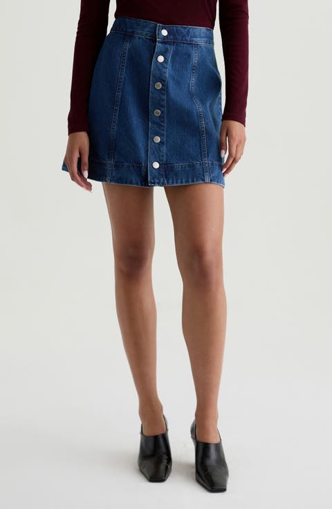 Evie A-Line Denim Miniskirt