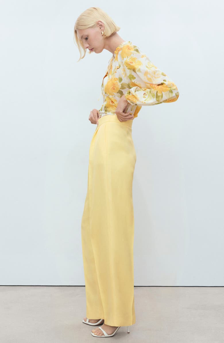 MANGO Straight Leg Suit Trousers, Alternate, color, Yellow