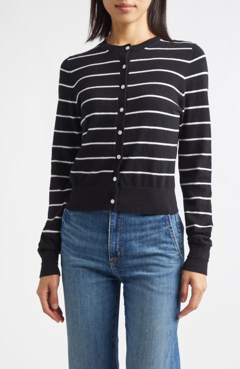 Thibeaut Stripe Cotton & Cashmere Cardigan
