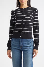 Derek Lam 10 Crosby Thibeaut Stripe Cotton & Cashmere Cardigan
