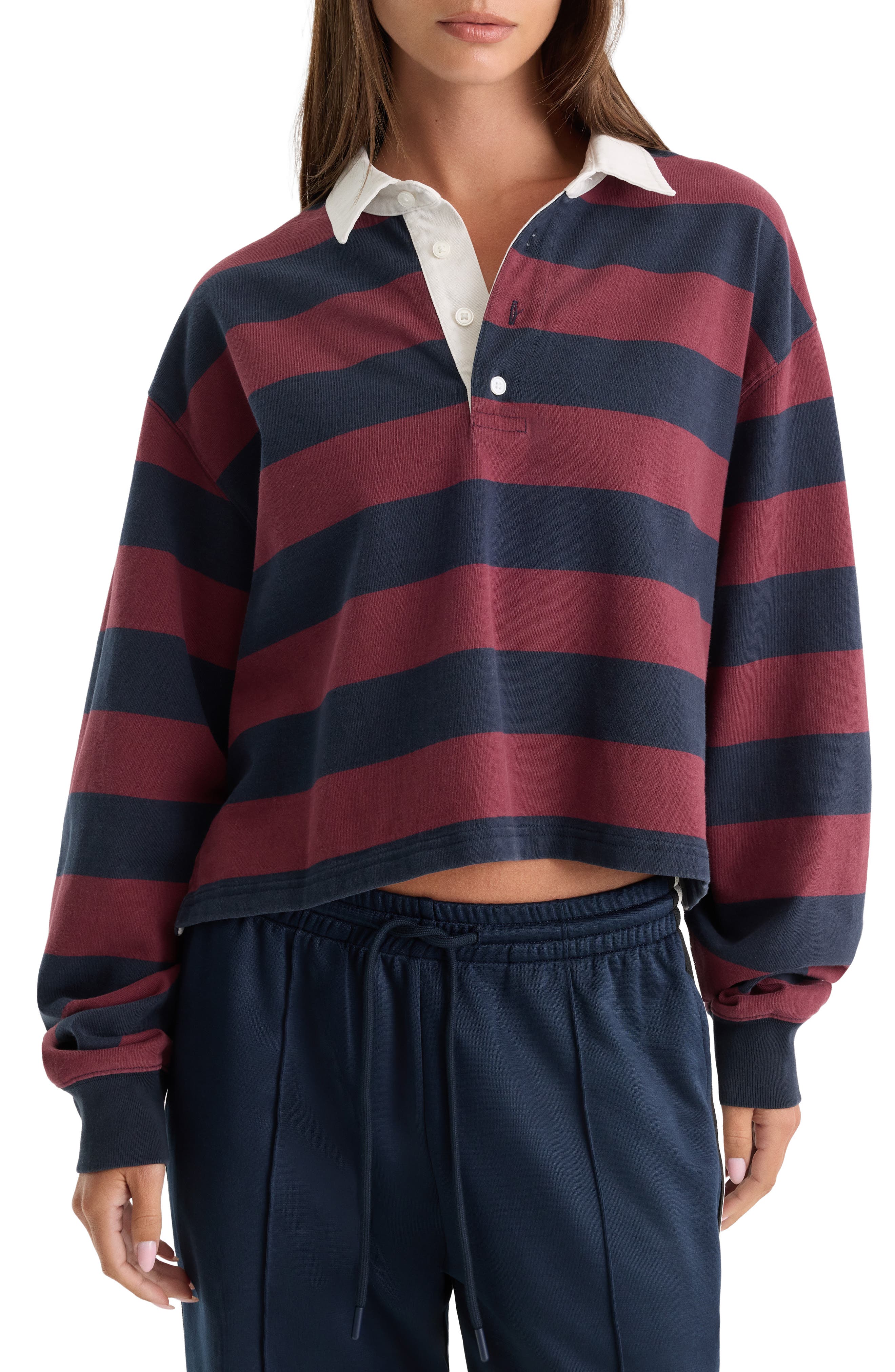 selected NAVY BERRY NOIR BLOCK STRIPE