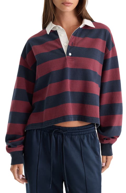 The Cropped Stripe Long Sleeve Rugby Shirt
