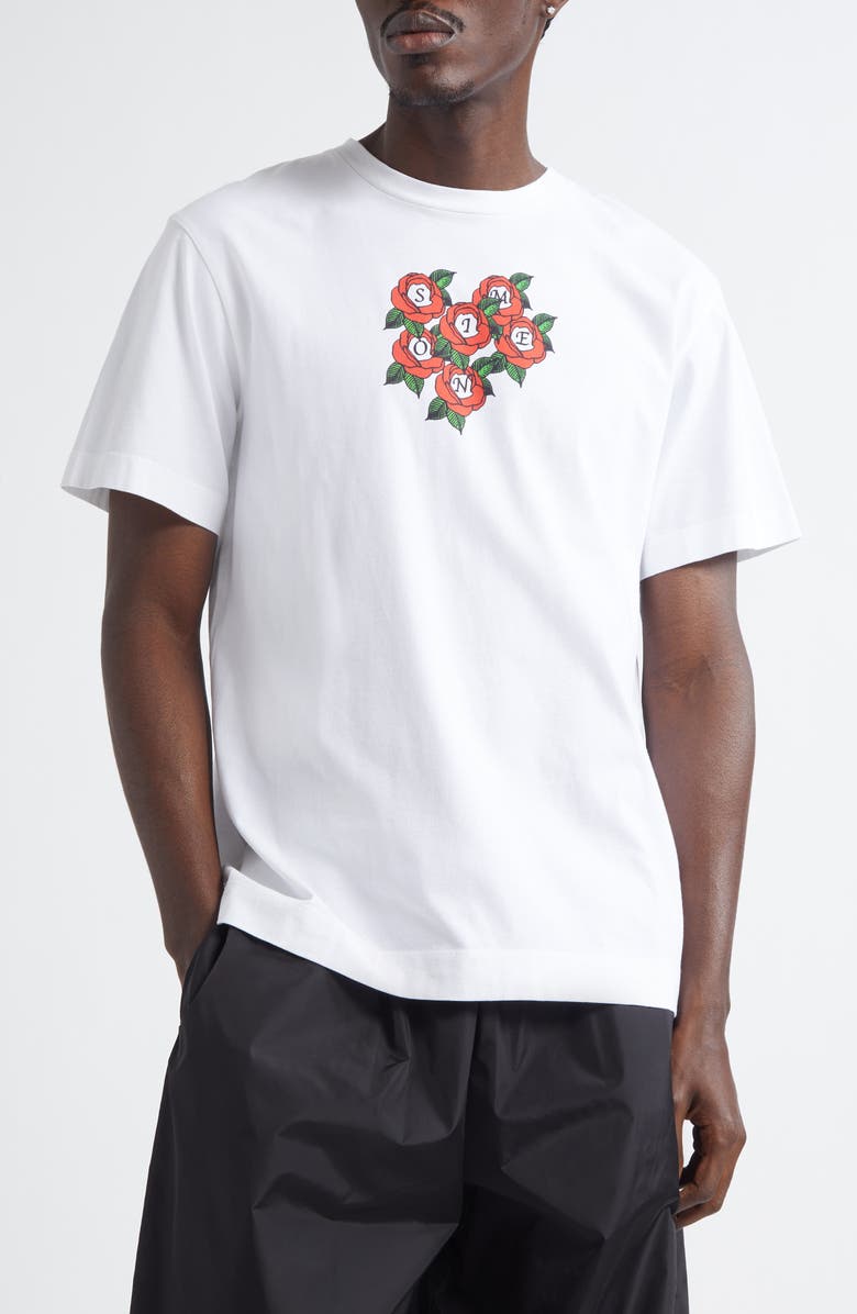 Simone Rocha Cluster Rose Logo Graphic T-Shirt, Main, color,