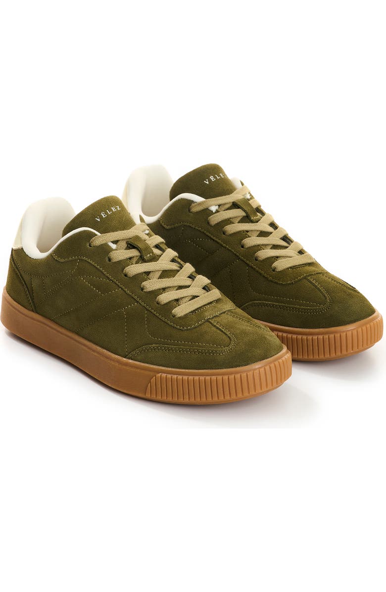 Velez Ground 2 Suede Leather Sneakers, Alternate, color, Green