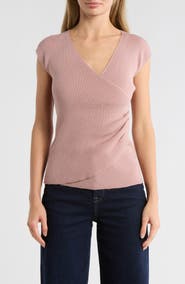 MAX STUDIO Cap Sleeve Wrap Sweater