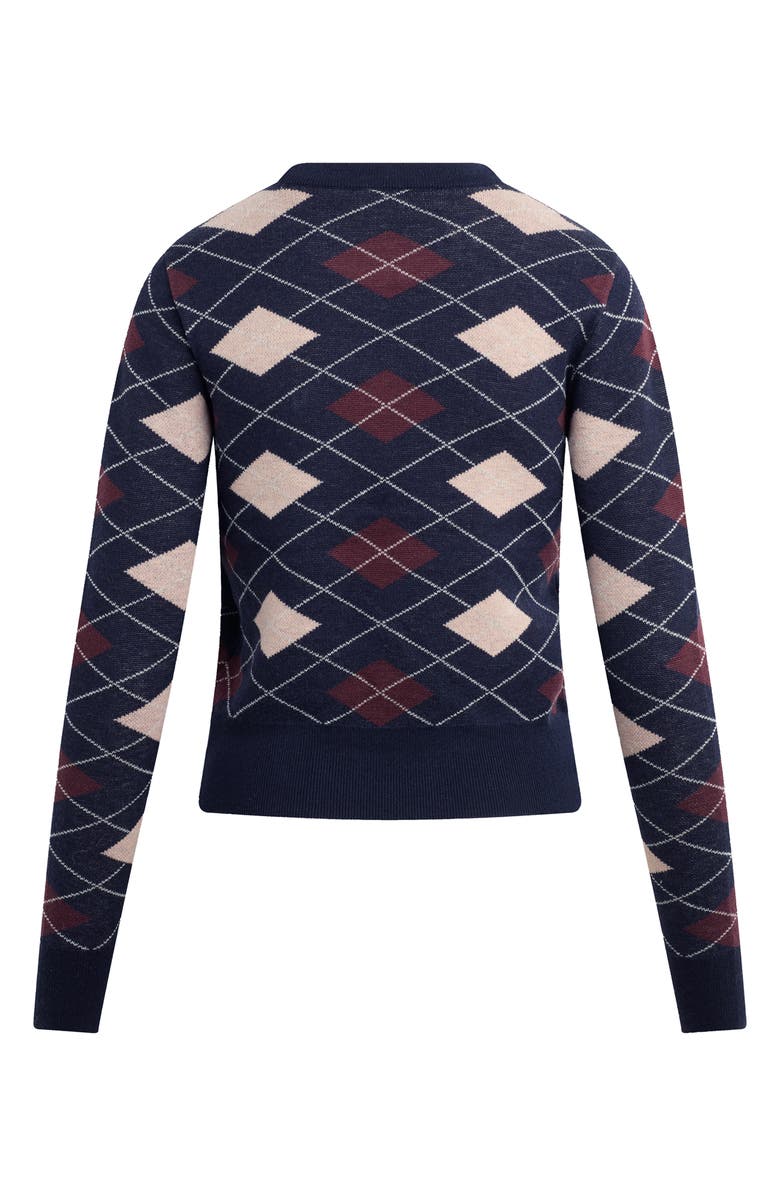 Favorite Daughter The Henry Argyle Crewneck Sweater, Alternate, color, Navy Argyle