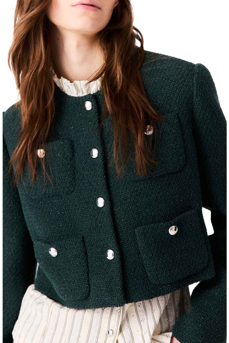 Short tweed jacket, Alternate, color, Bottle green