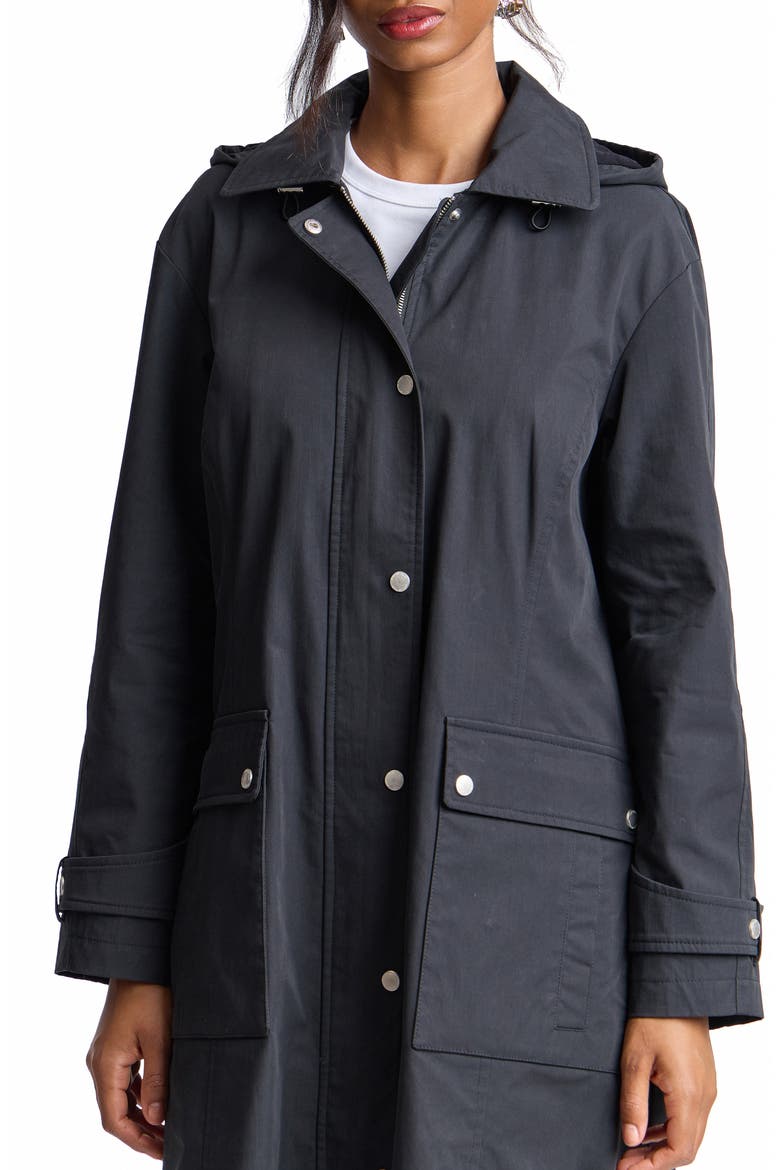 Swing Rain Trench Coat, Alternate, color, BLACK