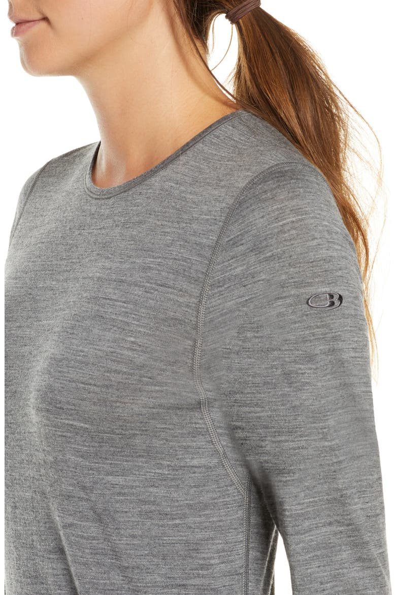 Oasis Long Sleeve Merino Wool Base Layer Tee, Alternate, color, GRITSTONE HEATHER