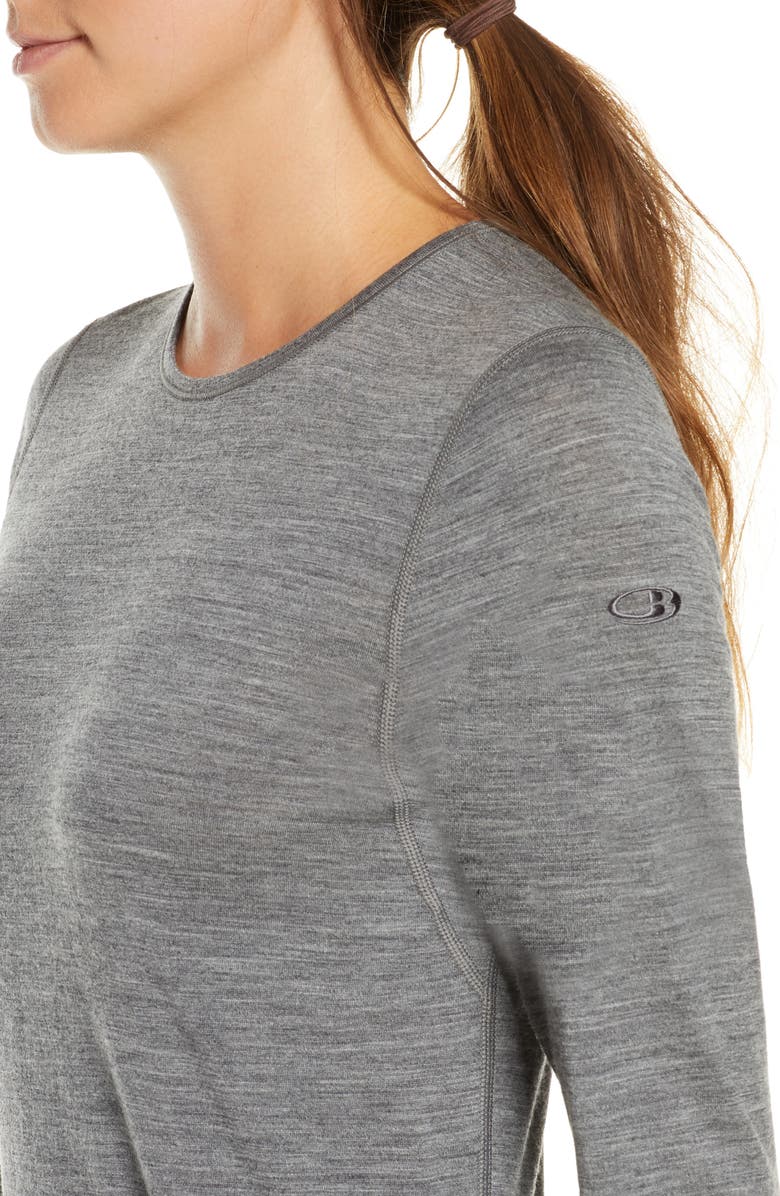 Icebreaker Oasis Long Sleeve Merino Wool Base Layer Tee, Alternate, color, Gritstone Heather