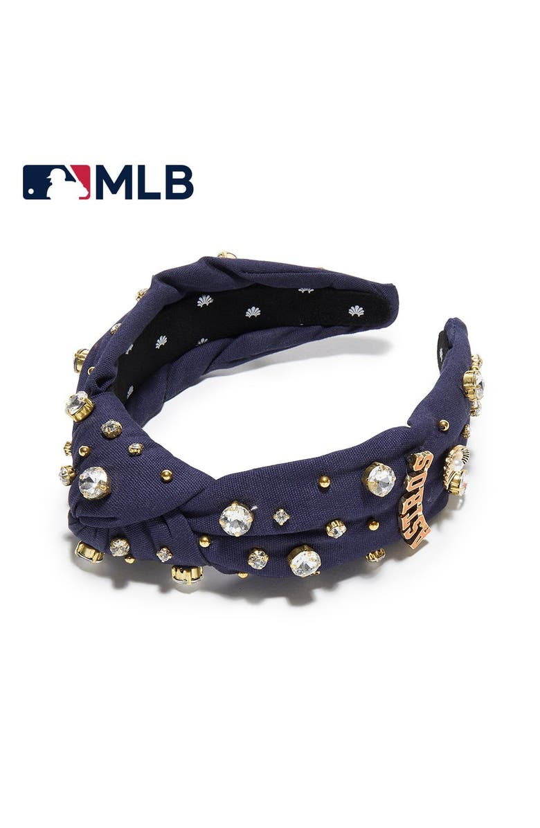 Lele Sadoughi MLB Houston Astros Embellished Headband, Main, color, Navy 400
