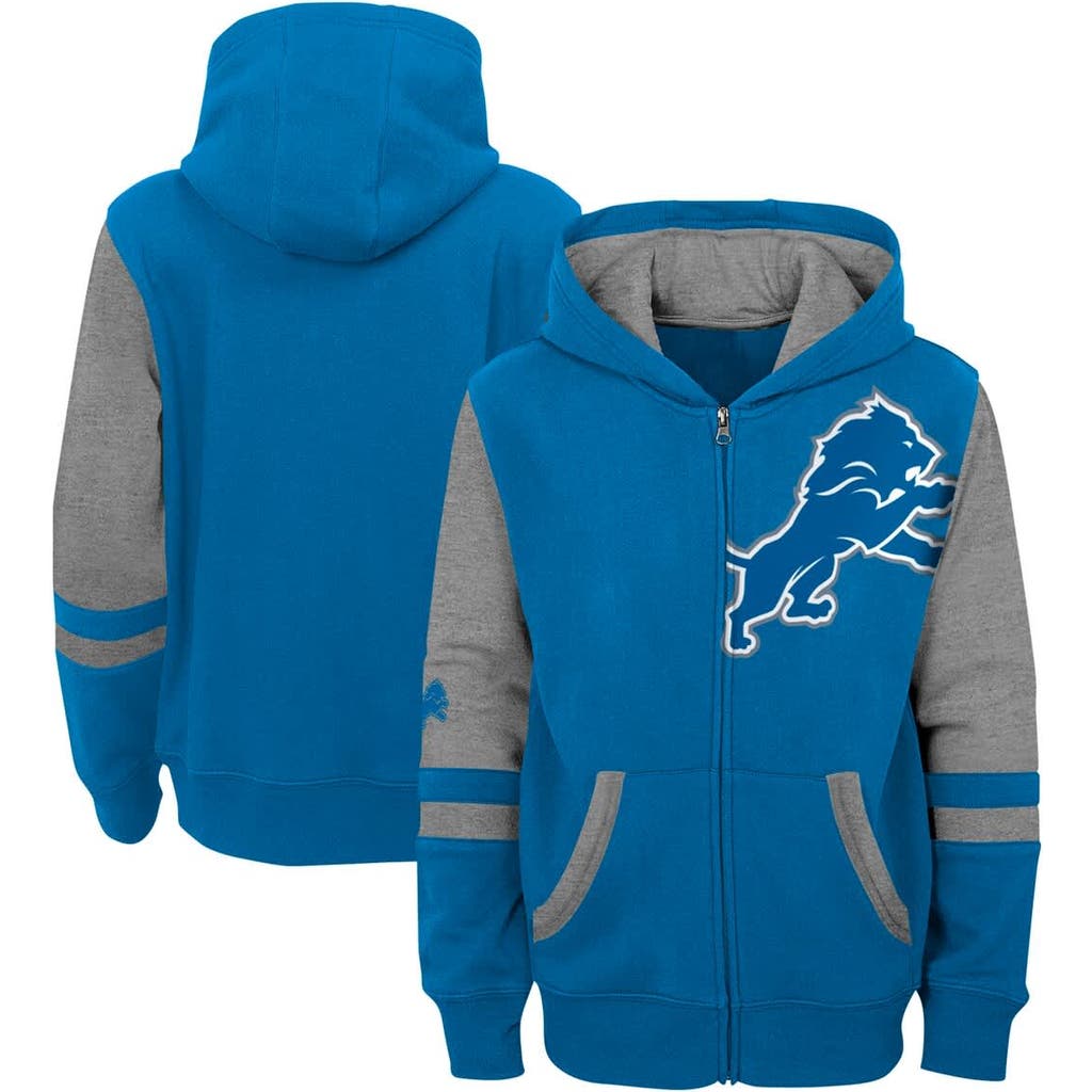 Outerstuff Kids'  Youth Blue Detroit Lions Stadium Color-block Full-zip Hoodie