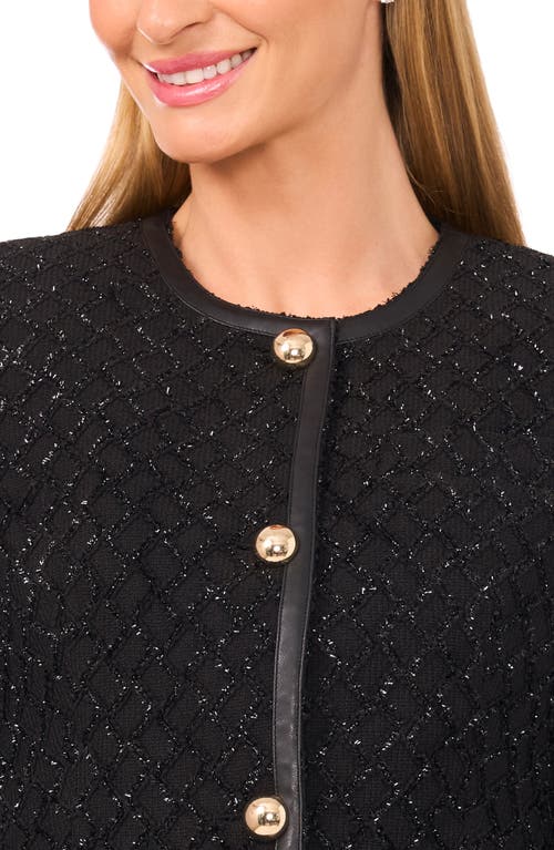 Ted Baker Sequin Plaid Knit Jacket In Black