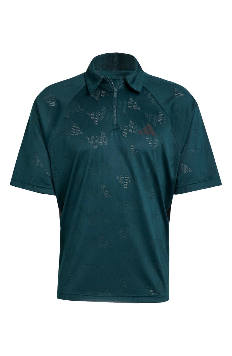 adidas Stadium Jacquard Polo, Alternate, color, Aurora Ivy/ Black
