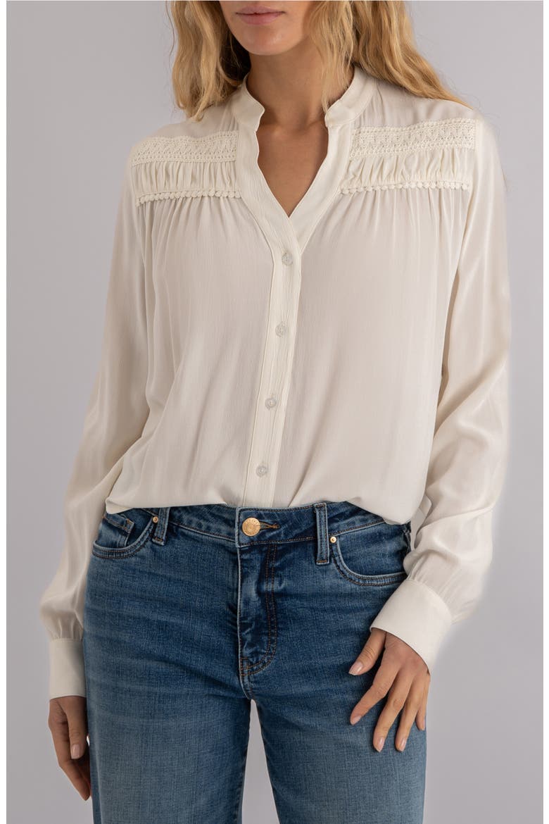 Adrie Lace Trim Top, Main, color, IVORY