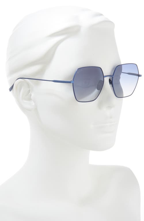 Diff Harlowe 55mm Square Sunglasses In Aegean Blue Flash