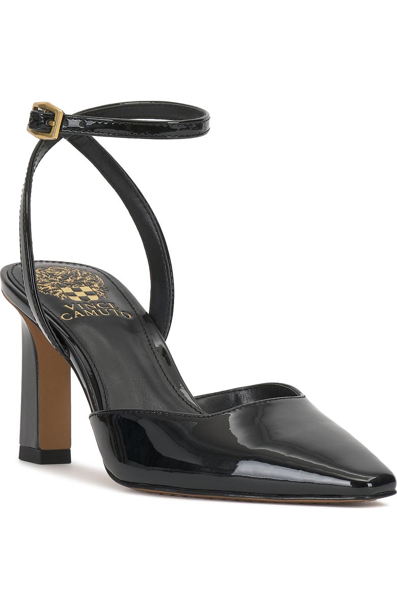 Vince Camuto Galees Ankle Strap Pump, Main, color, Black Patent
